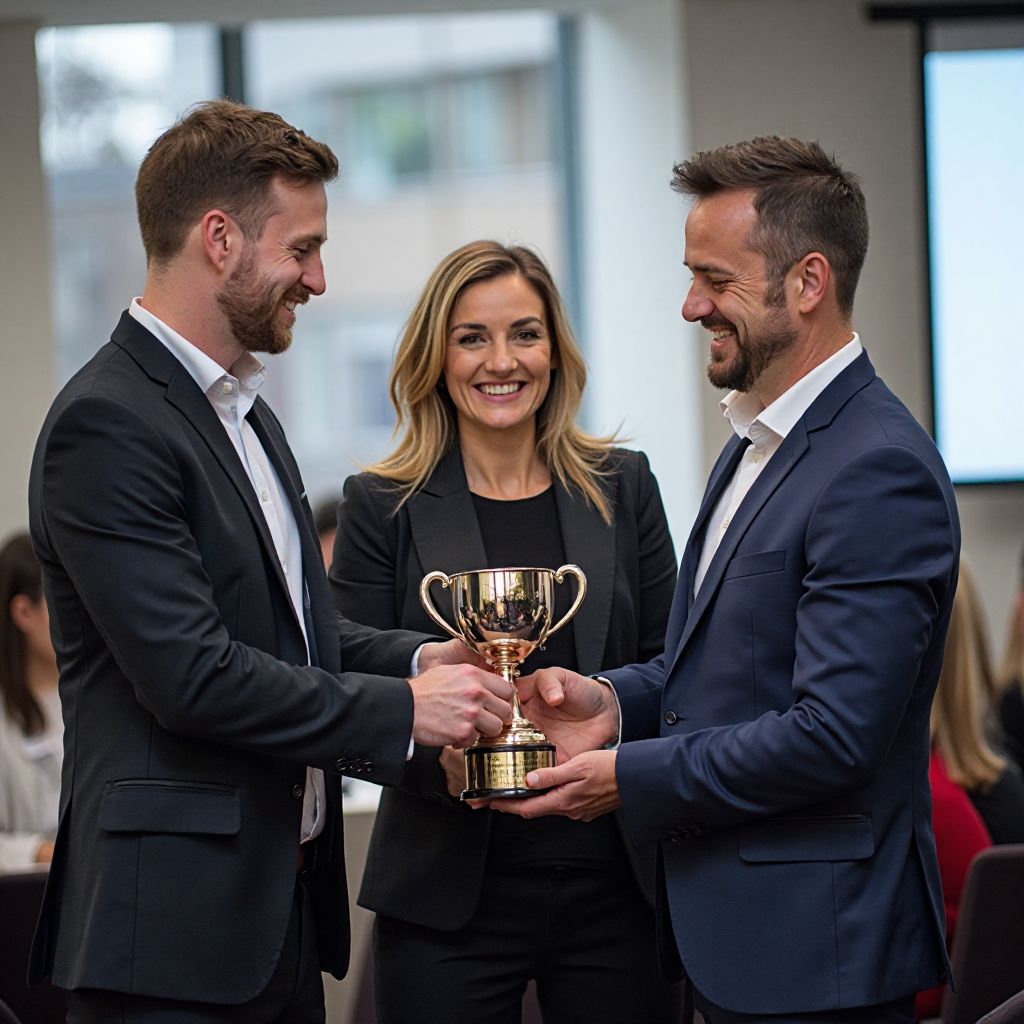 Echipa primind premiul pentru inovație în coaching